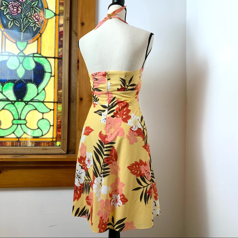 Ann Taylor Hawaiian Sun Neck Tie Dress Sz 2P (XS) - Picture 8 of 10